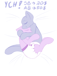 Size: 2048x2732 | Tagged: safe, artist:mermaidkuki, pony, commission, diaper, diaper fetish, duo, fetish, high res, hug, lying down, non-baby in diaper, on side, poofy diaper, simple background, sleeping, ych sketch, your character here