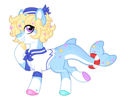 Size: 2400x1968 | Tagged: safe, artist:pink-pone, oc, oc only, oc:jelly bean, dolphin, dolphin pony, original species, clothes, male, male oc, sailor uniform, simple background, solo, transparent background, uniform