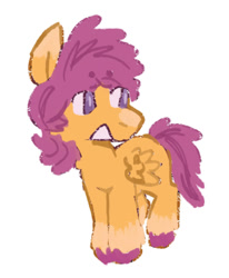 Size: 697x847 | Tagged: safe, artist:brynnstic, derpibooru exclusive, scootaloo, pegasus, pony, g4, female, filly, foal, simple background, solo, white background