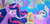 Size: 2000x947 | Tagged: safe, artist:shaslan, princess celestia, twilight sparkle, alicorn, pony, g4, the last problem, bite mark, bread, cheek bulge, duo, eating, ethereal mane, eyes closed, food, glowing, glowing horn, herbivore, horn, levitation, looking at something, magic, magic aura, older, older twilight, older twilight sparkle (alicorn), princess twilight 2.0, smiling, telekinesis, twilight sparkle (alicorn)