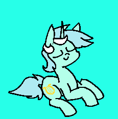 Size: 231x233 | Tagged: safe, artist:davierocket, lyra heartstrings, pony, unicorn, g4, eyes closed, green background, simple background, smiling, solo