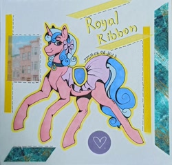 Size: 1142x1090 | Tagged: safe, artist:jennifer696jones, royal ribbon, pony, unicorn, g4, collar, female, mare, saddle, solo, tack, traditional art