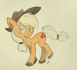 Size: 677x615 | Tagged: safe, artist:swiftcutter, applejack, earth pony, pony, g4, female, mare, no pupils, old art, solo