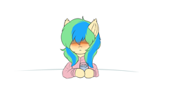 Size: 3314x2048 | Tagged: safe, alternate version, artist:hcl, oc, oc only, oc:hcl, pegasus, pony, blushing, clothes, ear cleavage, high res, simple background, solo, white background
