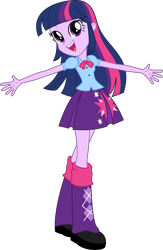 Size: 7253x11154 | Tagged: safe, artist:alandssparkle, twilight sparkle, alicorn, human, equestria girls, g4, arms wide open, female, open mouth, simple background, solo, transparent background, twilight sparkle (alicorn), vector