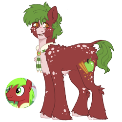 Size: 1000x1000 | Tagged: safe, artist:kazmuun, apple cinnamon, pony, g4, alternate design, apple family member, simple background, solo, transparent background