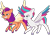 Size: 1277x889 | Tagged: safe, edit, edited screencap, editor:pascalmulokozi2, screencap, sunny starscout, zipp storm, alicorn, pegasus, pony, g5, mission imponable, my little pony: tell your tale, spoiler:g5, spoiler:my little pony: tell your tale, background removed, competition, female, mane stripe sunny, mare, not a vector, race swap, simple background, sunnycorn, transparent background