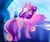 Size: 1984x1668 | Tagged: safe, artist:carouselunique, princess cadance, alicorn, pony, g4, butt, crystal empire, female, glowing, glowing horn, horn, looking at you, looking back, looking back at you, lovebutt, mare, plot, smiling, solo, spread wings, wings