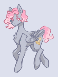 Size: 2150x2847 | Tagged: artist needed, source needed, safe, oc, oc only, oc:cherry rose, pegasus, pony, full body, high res, long ears, neutral, short hair, simple background, solo