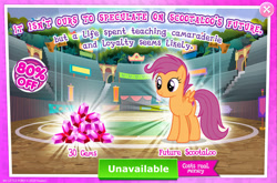 Size: 1964x1298 | Tagged: safe, gameloft, scootaloo, pegasus, pony, g4, my little pony: magic princess, advertisement, costs real money, english, female, gem, introduction card, mare, mobile game, numbers, older, older scootaloo, sale, small wings, solo, text, wings