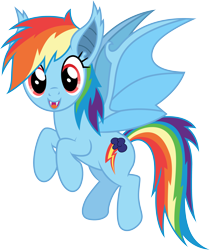 Size: 3000x3573 | Tagged: safe, artist:cloudy glow, gameloft, idw, rainbow dash, bat pony, pony, g4, night of the living apples, .ai available, bat ponified, bat wings, cute, dashabetes, fangs, female, flying, high res, idw showified, mare, open mouth, race swap, rainbowbat, red eyes, simple background, solo, spread wings, transparent background, vector, wings