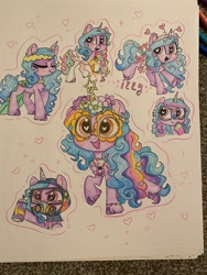 Size: 1536x2048 | Tagged: safe, artist:swirlmlp69768, izzy moonbow, pony, unicorn, g5, my little pony: make your mark, glasses, sneaksy, traditional art