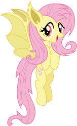 Size: 3000x4928 | Tagged: safe, artist:cloudy glow, gameloft, idw, fluttershy, bat pony, pony, g4, night of the living apples, .ai available, alternate cutie mark, alternate hairstyle, bat ponified, bat wings, fangs, female, flutterbat, high res, idw showified, legs together, mare, open mouth, race swap, red eyes, simple background, solo, spread wings, transparent background, vector, wings