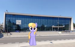 Size: 4469x2814 | Tagged: safe, cloud kicker, pegasus, pony, g4, background pony, czech republic, female, havířov, irl, mare, photo, ponies in real life, solo, train station