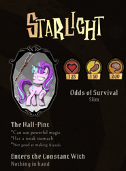 Size: 1941x2617 | Tagged: safe, artist:weiling, starlight glimmer, pony, unicorn, g4, black background, cute, don't starve, magic, night, simple background, solo, staff, staff of sameness, standing, tree