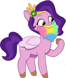 Size: 673x789 | Tagged: safe, edit, edited screencap, editor:pascalmulokozi2, screencap, pipp petals, pegasus, pony, g5, my little pony: tell your tale, pippsqueaks forever, spoiler:g5, spoiler:my little pony: tell your tale, spoiler:tyts01e28, background removed, beard, facial hair, female, glitter, mare, not a vector, simple background, smiling, solo, transparent background