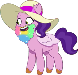 Size: 649x625 | Tagged: safe, edit, edited screencap, editor:pascalmulokozi2, screencap, pipp petals, pegasus, pony, unicorn, g5, my little pony: tell your tale, pippsqueaks forever, spoiler:g5, spoiler:my little pony: tell your tale, spoiler:tyts01e28, background removed, beard, facial hair, female, hat, mare, not a vector, simple background, solo, transparent background