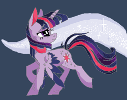 Size: 383x303 | Tagged: safe, artist:sigmapegasi, twilight sparkle, alicorn, pony, g4, colored wings, multicolored wings, solo, spread wings, stars, twilight sparkle (alicorn), wings