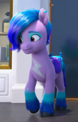 Size: 429x665 | Tagged: safe, screencap, arpeggia, pegasus, pony, bridlewoodstock (make your mark), g5, my little pony: make your mark, my little pony: make your mark chapter 4, spoiler:g5, cropped, ear piercing, folded wings, outdoors, piercing, raised hoof, solo, tail, unshorn fetlocks, wings