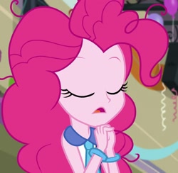 Size: 1105x1080 | Tagged: safe, screencap, pinkie pie, human, equestria girls, g4, cropped, praying