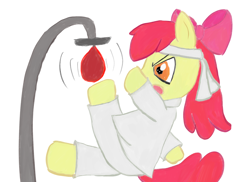 Size: 5500x4000 | Tagged: safe, artist:circuitmane, apple bloom, earth pony, pony, g4, atg 2023, female, filly, foal, karate, newbie artist training grounds, simple background, solo, white background