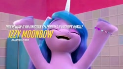 Size: 720x405 | Tagged: safe, edit, edited screencap, screencap, izzy moonbow, pony, unicorn, g5, my little pony: make your mark, my little pony: make your mark chapter 1, spoiler:my little pony: make your mark, fortnite, play of the game