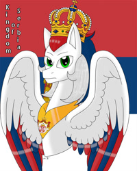 Size: 800x1000 | Tagged: safe, artist:hiroultimate, pegasus, pony, nation ponies, ponified, serbia, solo