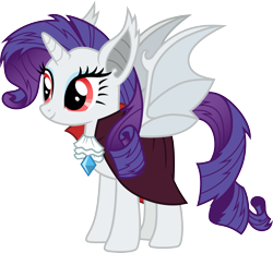 Size: 3233x3000 | Tagged: safe, artist:cloudy glow, gameloft, idw, rarity, alicorn, bat pony, bat pony alicorn, pony, g4, night of the living apples, .ai available, bat ponified, bat wings, clothes, female, high res, horn, idw showified, mare, race swap, raribat, red eyes, simple background, solo, transparent background, vector, wings