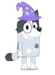 Size: 625x850 | Tagged: safe, trixie, dog, semi-anthro, g4, australian cattle dog, bluey, female, looking at you, namesake, pun, simple background, smiling, smiling at you, solo, standing, transparent background, trixie heeler, visual pun