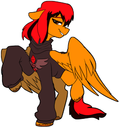 Size: 1264x1352 | Tagged: safe, artist:brainiac, oc, oc only, oc:kazuki kazunari, pegasus, pony, artfight, female, simple background, solo, transparent background