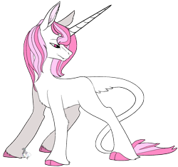 Size: 1484x1390 | Tagged: safe, artist:brainiac, oc, oc only, oc:fuzzy dreams, pony, unicorn, artfight, cloven hooves, female, simple background, solo, transparent background