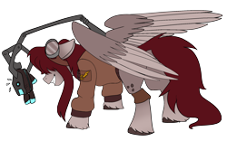 Size: 1920x1200 | Tagged: safe, artist:brainiac, oc, oc only, oc:mech glider, pegasus, pony, art fight, simple background, solo, transparent background, unknown gender