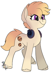 Size: 838x1200 | Tagged: safe, artist:brainiac, oc, oc only, oc:cookie malou, earth pony, pony, art fight, female, headphones, mare, simple background, solo, transparent background