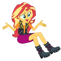 Size: 2500x2479 | Tagged: safe, artist:gmaplay, sunset shimmer, human, equestria girls, equestria girls specials, g4, my little pony equestria girls: better together, my little pony equestria girls: forgotten friendship, adorasexy, boots, cute, high heel boots, high res, sexy, shimmerbetes, shoes, simple background, sitting, solo, transparent background