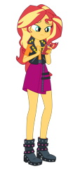 Size: 1900x4557 | Tagged: safe, artist:gmaplay, sunset shimmer, human, equestria girls, equestria girls specials, g4, my little pony equestria girls: better together, my little pony equestria girls: holidays unwrapped, o come all ye squashful, cellphone, female, phone, simple background, smartphone, solo, sunset shimmer is not amused, transparent background, unamused