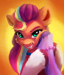 Size: 1186x1378 | Tagged: safe, artist:itssim, izzy moonbow, sunny starscout, earth pony, pony, unicorn, g5, bracelet, cheek squish, colored eyebrows, duo, duo female, eyebrows, female, fluffy, friendship bracelet, grin, jewelry, mane stripe sunny, mare, offscreen character, scene interpretation, simple background, smiling, squishy cheeks, unshorn fetlocks