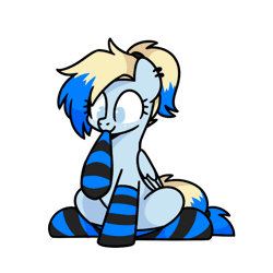 Size: 800x800 | Tagged: safe, alternate version, artist:sugar morning, oc, oc only, oc:azure opus, pegasus, pony, animated, blind, clothes, commission, ear piercing, female, gif, jewelry, mare, mouth hold, piercing, ponytail, simple background, socks, solo, sparkles, spread wings, striped socks, sugar morning's sockies, tail, transparent background, two toned mane, two toned tail, wings, ych result