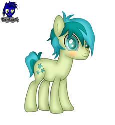 Size: 3840x4154 | Tagged: safe, artist:damlanil, sandbar, earth pony, pony, g4, blushing, commission, male, simple background, solo, stallion, standing, transparent background, vector