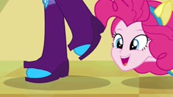 Size: 1920x1080 | Tagged: safe, artist:conorlordofcreation, edit, edited screencap, screencap, pinkie pie, rarity, human, equestria girls, g4, my little pony equestria girls, boots, magic shoes, shoes, talking shoes