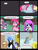 Size: 7500x10000 | Tagged: safe, artist:chedx, applejack, fluttershy, pinkie pie, rainbow dash, rarity, earth pony, pegasus, pony, unicorn, comic:learning with pibby glitch battles, g4, comic, commission, crossover, mordecai, multiverse, pibby, regular show, spongebob squarepants