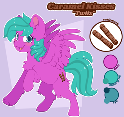 Size: 5626x5327 | Tagged: safe, artist:cutepencilcase, oc, oc only, oc:caramel kisses, pegasus, pony, reference sheet, solo