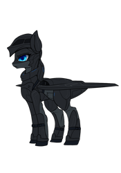 Size: 896x1280 | Tagged: safe, artist:andromailus, oc, oc only, oc:spirit of ice, original species, plane pony, b-2 spirit, female, mare, plane, serious, serious face, simple background, solo, stealth bomber, transparent background