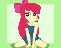 Size: 6424x5080 | Tagged: safe, artist:milkyboo898, apple bloom, human, equestria girls, g4, clothes, dress, female, solo, watermark