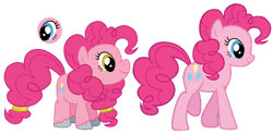 Size: 1024x504 | Tagged: safe, artist:gammanullzero, pinkie pie, earth pony, pony, g4, alternate design, alternate hairstyle, beard, colored hooves, facial hair, heterochromia, simple background, solo, transparent background