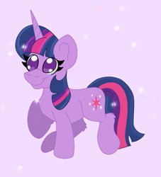 Size: 1830x2013 | Tagged: safe, artist:sparkly-retsuko, twilight sparkle, pony, unicorn, g4, purple background, simple background, solo, sparkles, unicorn twilight