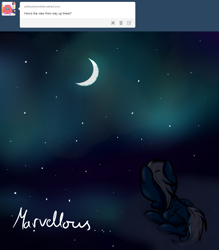 Size: 1280x1464 | Tagged: safe, artist:ask-fleetfoot, fleetfoot, pony, g4, ask-fleetfoot, cloud, lying down, moon, night, prone, solo