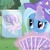 Size: 1080x1080 | Tagged: safe, artist:magicalight_duo, starlight glimmer, trixie, pony, unicorn, g4, bubble, card, female, glowing, glowing horn, horn, swimming, underwater, water