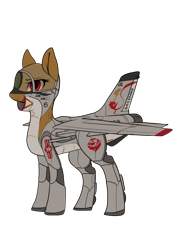 Size: 896x1280 | Tagged: safe, artist:andromailus, oc, oc only, oc:rosewell, original species, plane pony, f-8 crusader, female, mare, plane, simple background, solo, transparent background