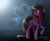 Size: 2800x2300 | Tagged: safe, artist:zeffdakilla, oc, oc only, oc:frankie fang, pegasus, pony, abstract background, ears back, emo, gradient background, high res, looking up, neutral, raised hoof, solo, standing