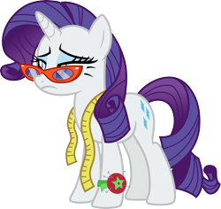 Size: 3176x3000 | Tagged: safe, artist:cloudy glow, rarity, pony, fake it 'til you make it, g4, .ai available, glasses, high res, measuring tape, pincushion, rarity's glasses, simple background, solo, transparent background, vector
